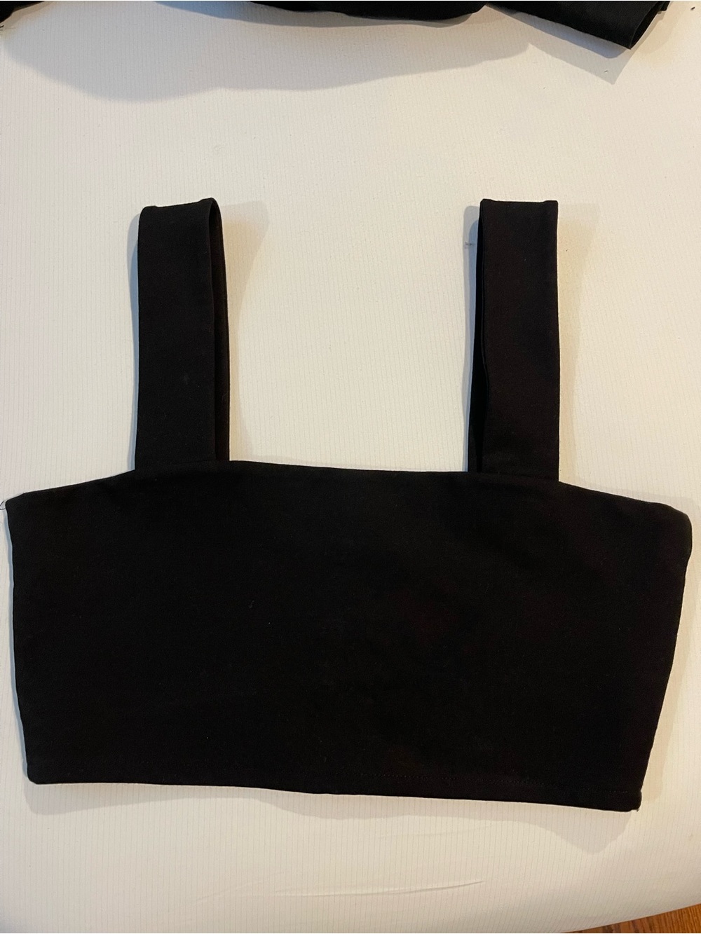Zara Black Crop Top - Size Medium